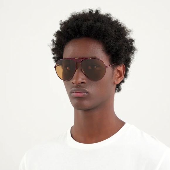 Gucci Other - GUCCI HAVANA AVIATOR UNISEX SUNGLASSES GG0908S